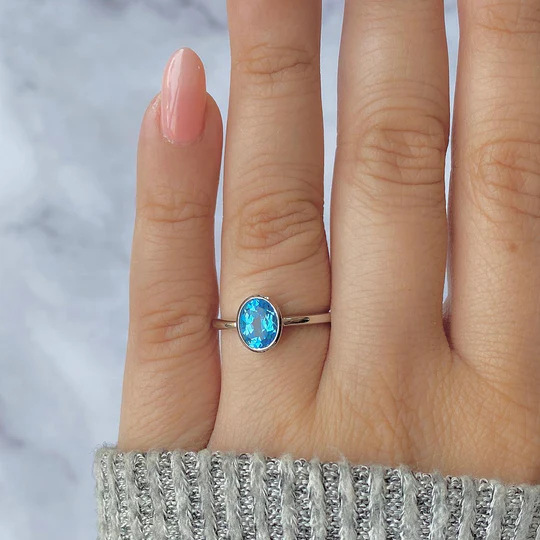 Sky's The Limit: The Radiant Appeal Of Dainty Swiss Blue Topaz Rings